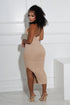 Gemma Rhinestone Mesh Ruched Dress